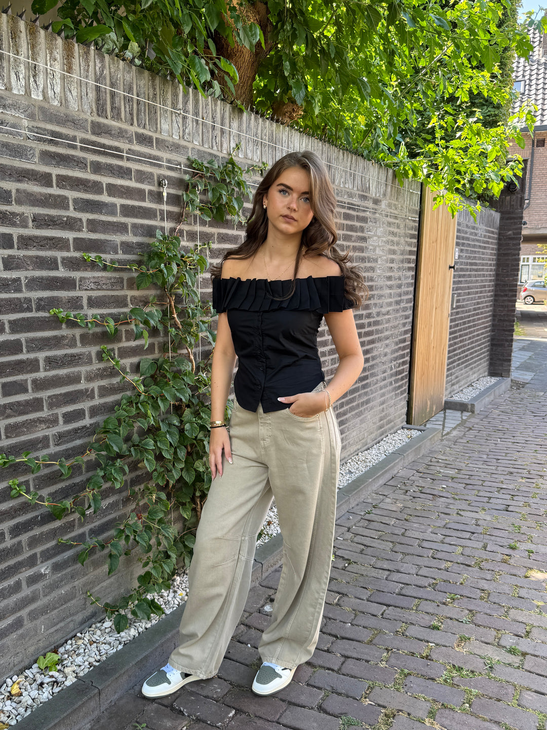 One-Shoulder Cotton Top