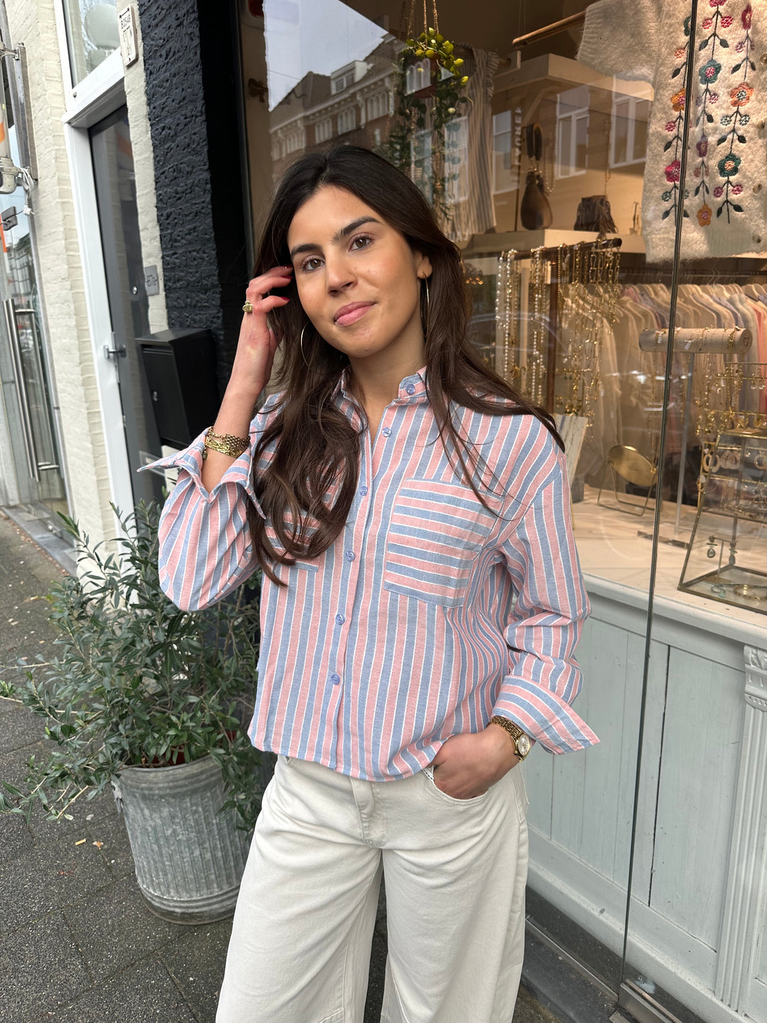 Retro Stripe Blouse