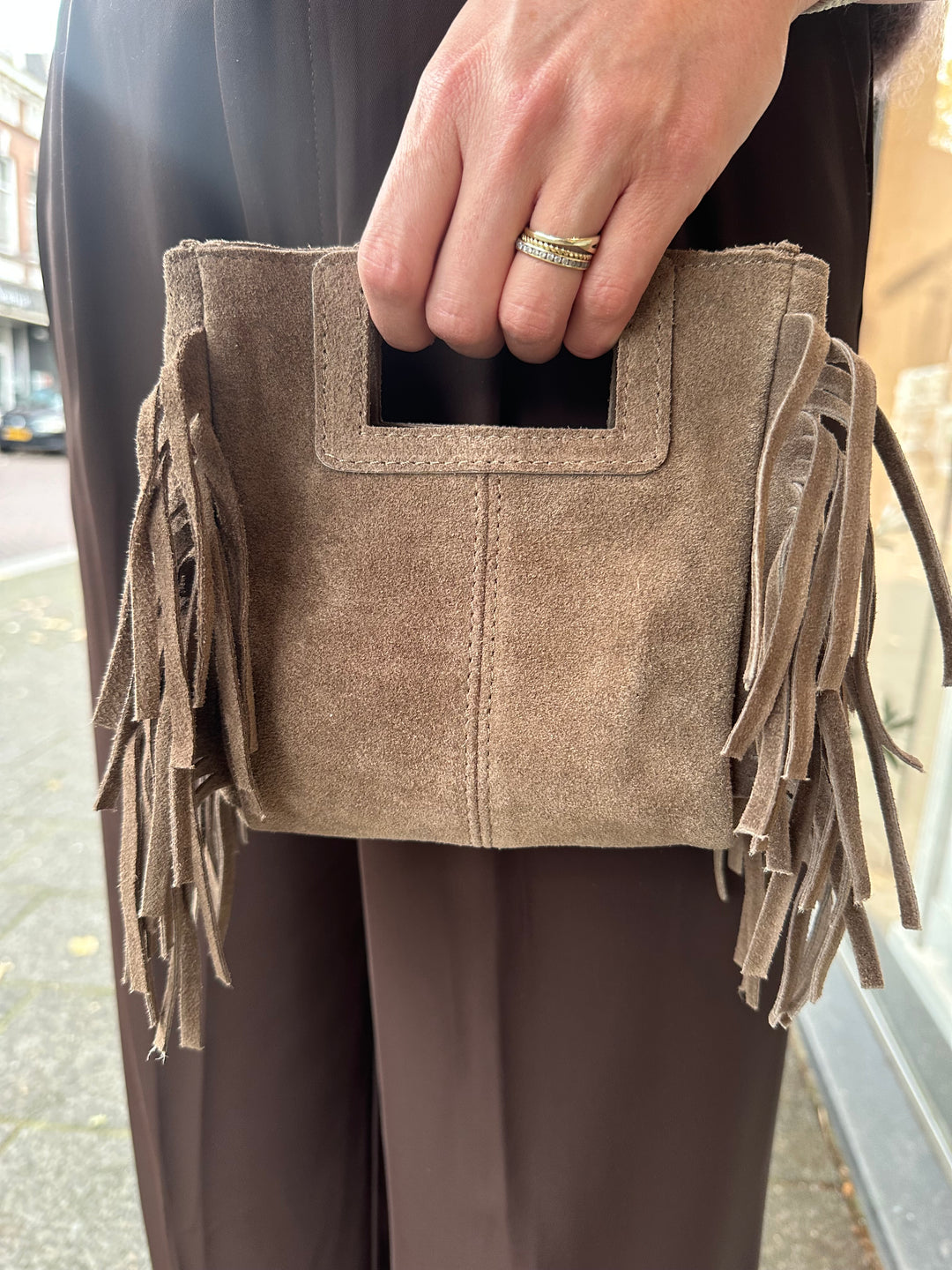 Suede Fringe Bag