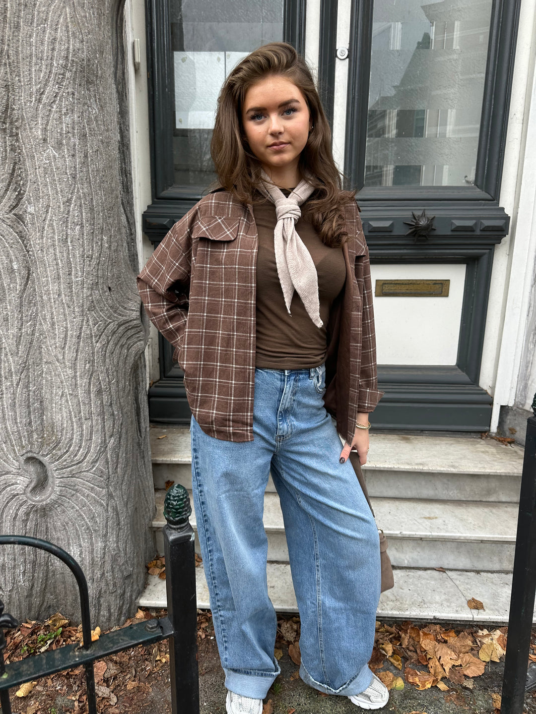 Checked Brown Blouse