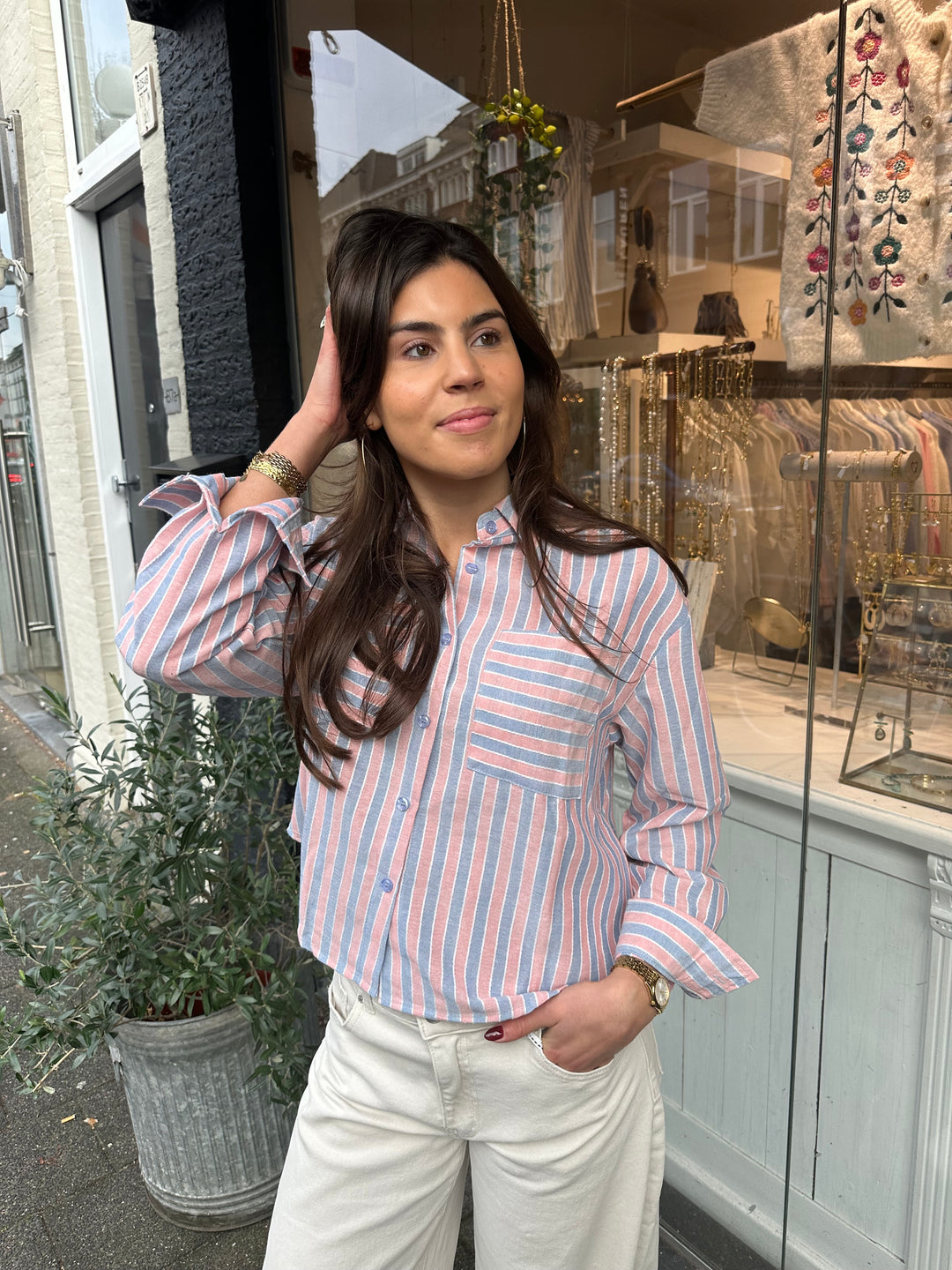 Retro Stripe Blouse