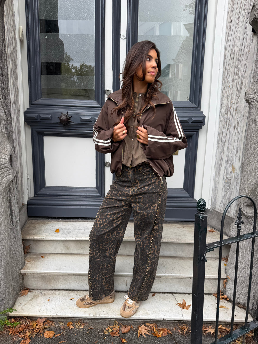 Studded Leopard Jeans