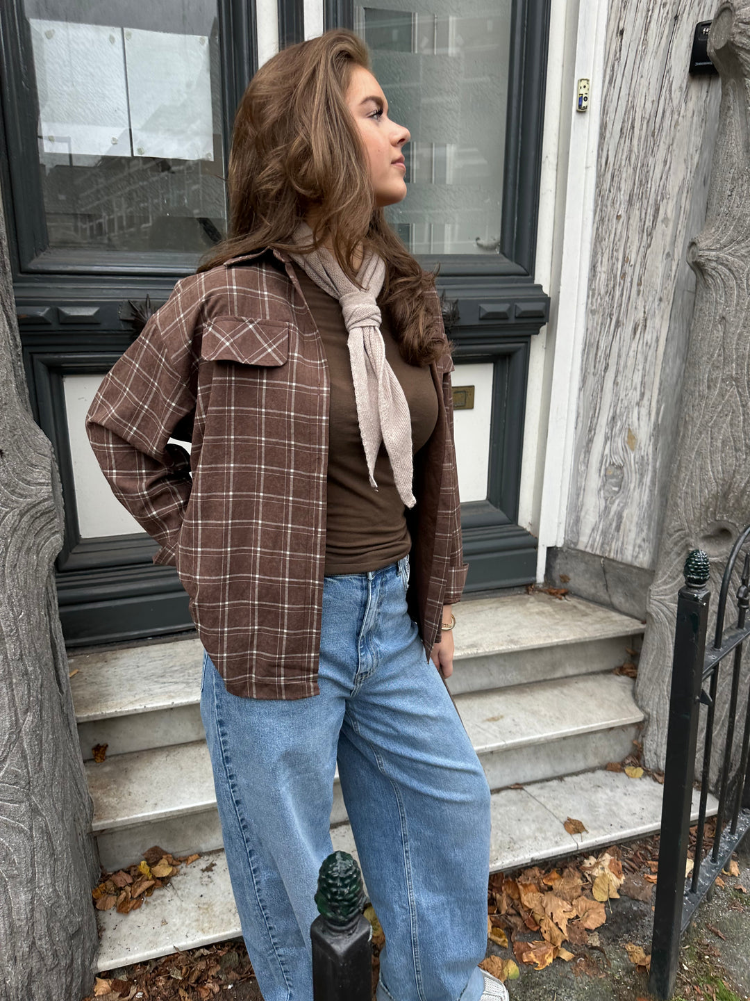 Checked Brown Blouse