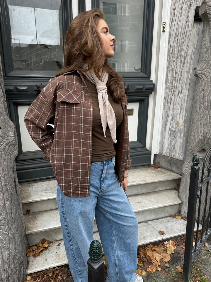 Checked Brown Blouse