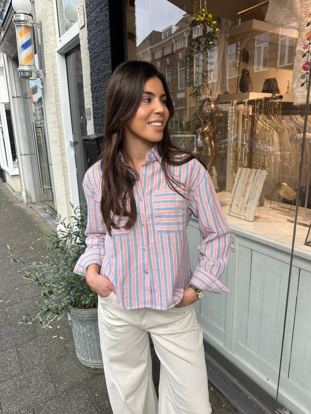 Retro Stripe Blouse