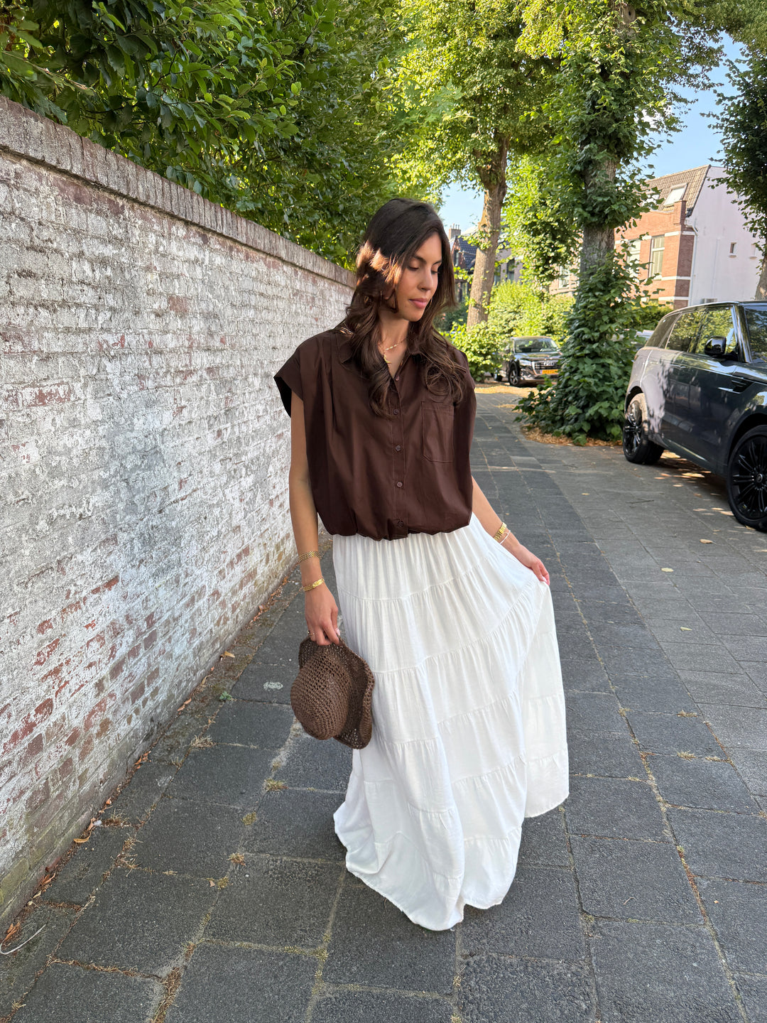 Cropped Button Blouse