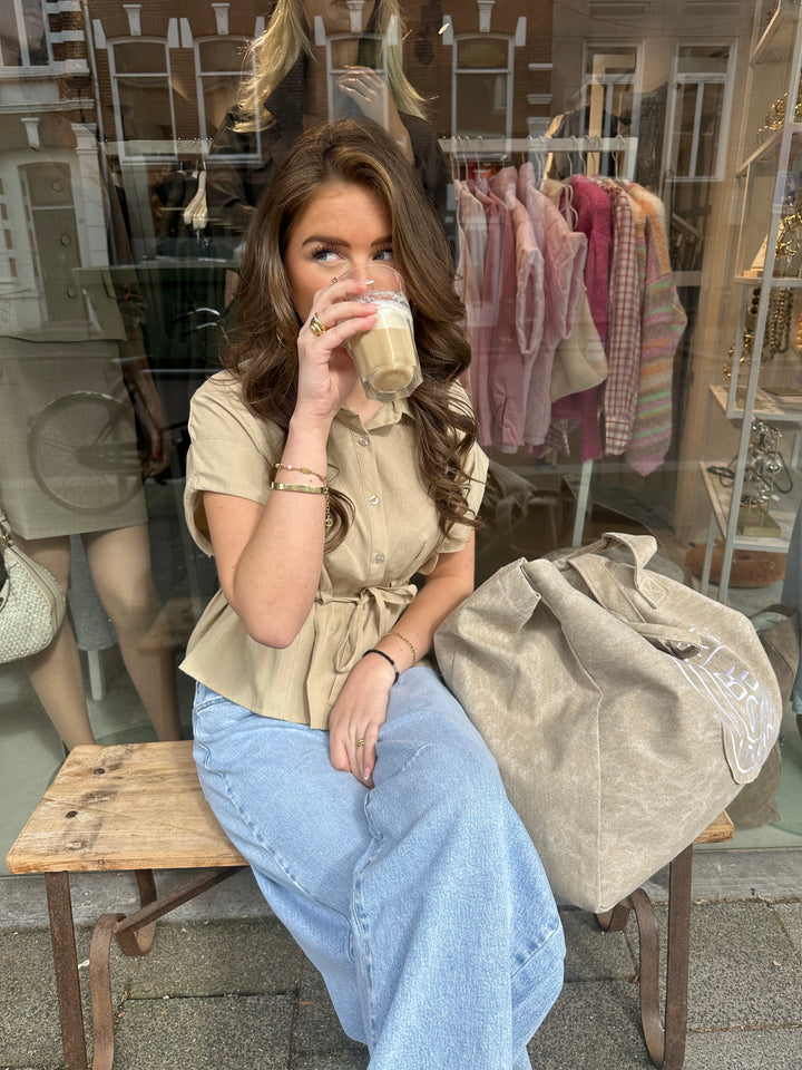 Short Sleeve Button Top