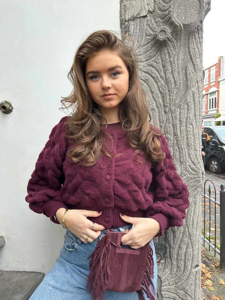 Berry Bubble Cardigan