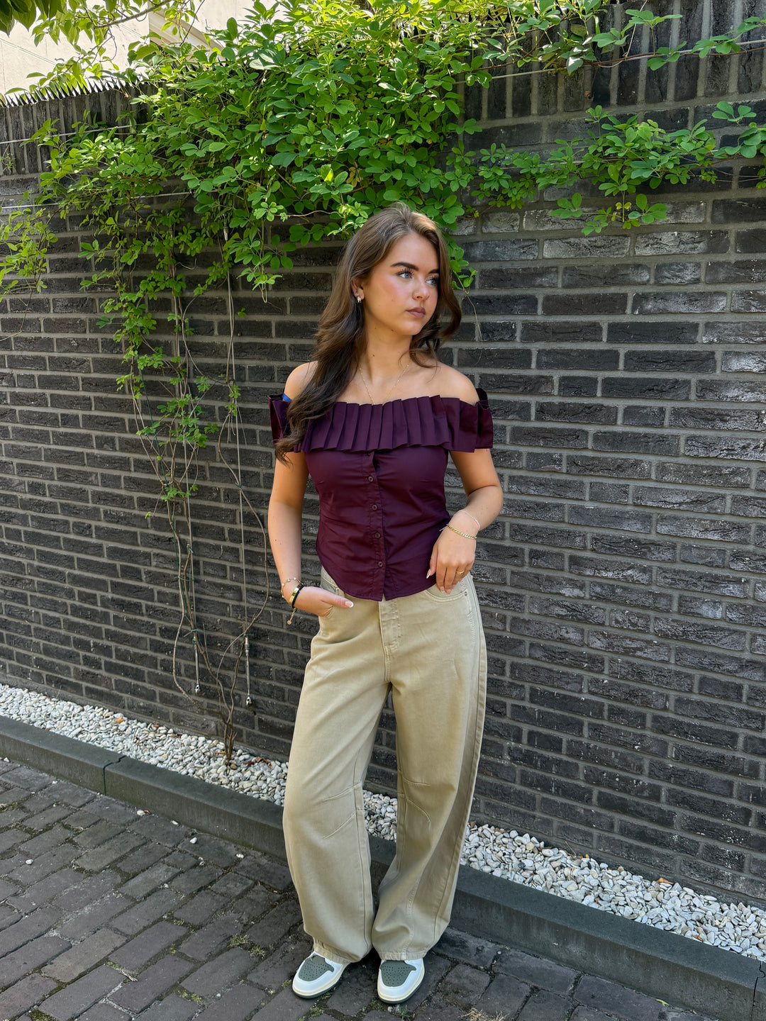 One-Shoulder Cotton Top