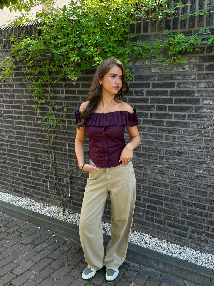 One-Shoulder Cotton Top