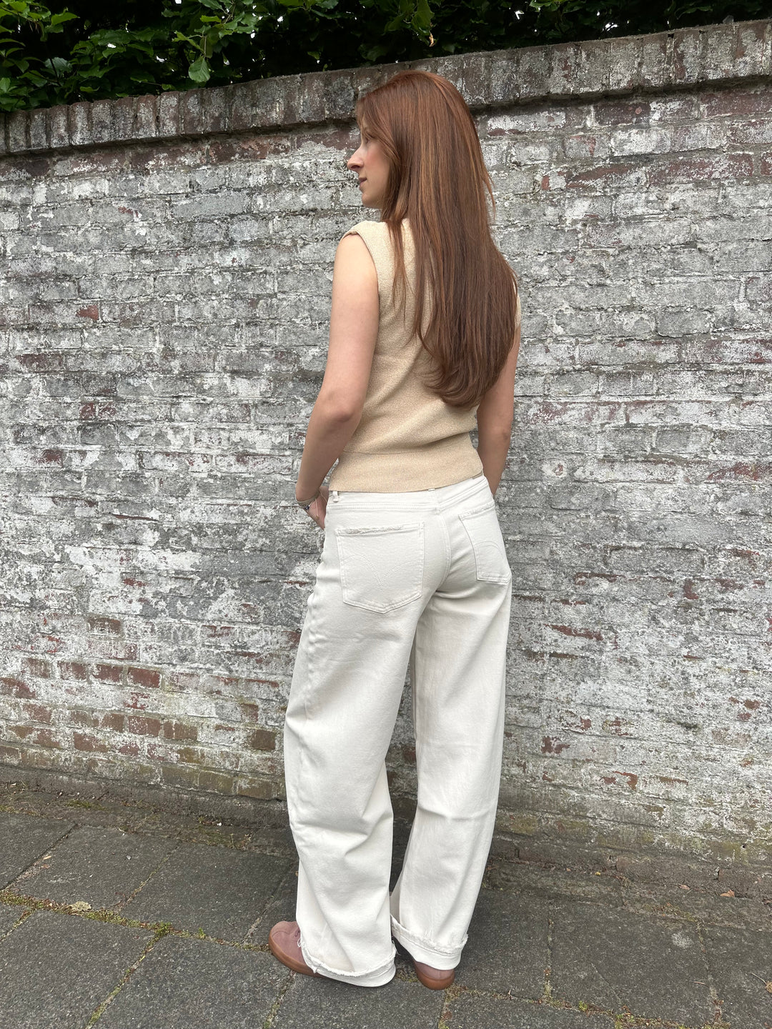 Barrel Jeans Beige