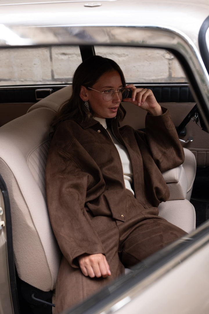 Chocolate/Camel Zipped Jacket