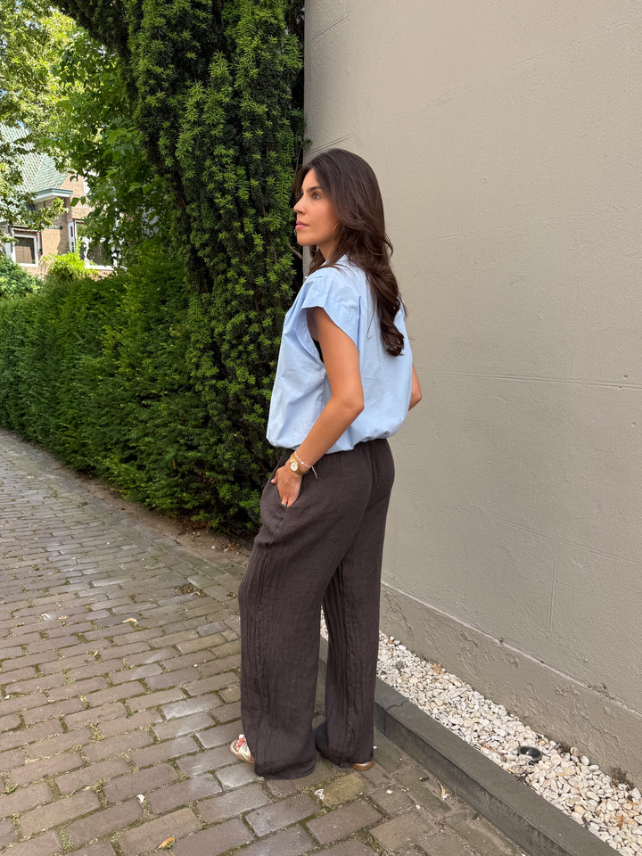 Cropped Button Blouse