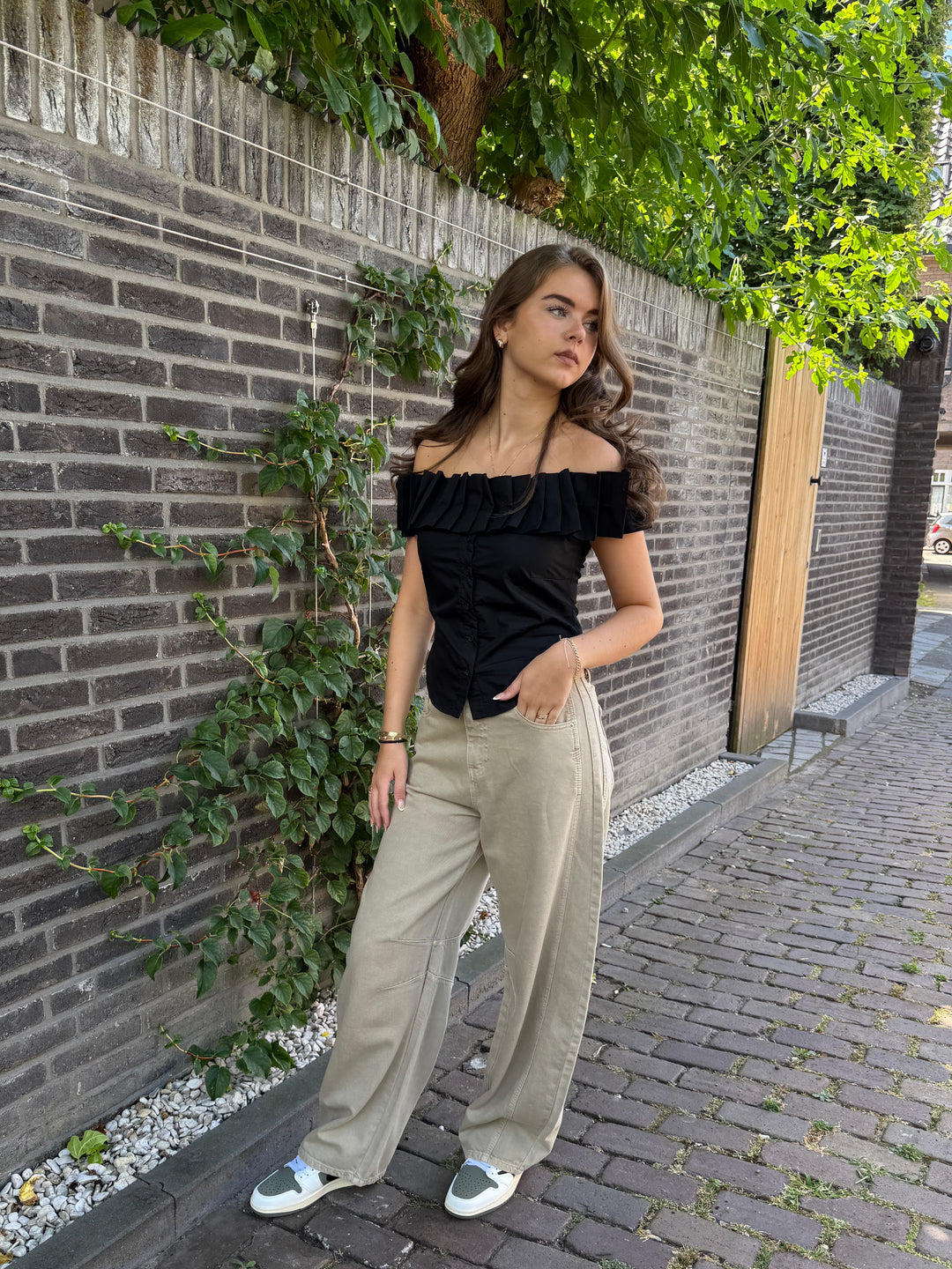 One-Shoulder Cotton Top