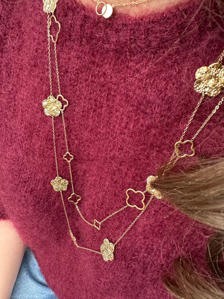 Clover Necklace Double Luck