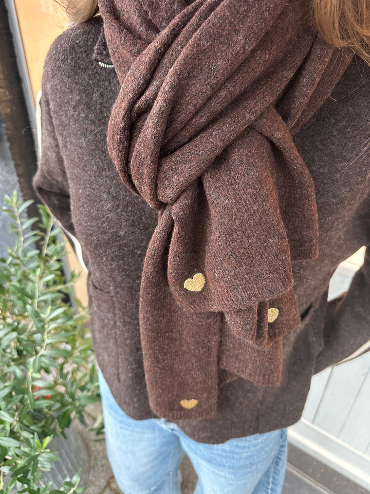 Knitted Scarf with Heart Detail