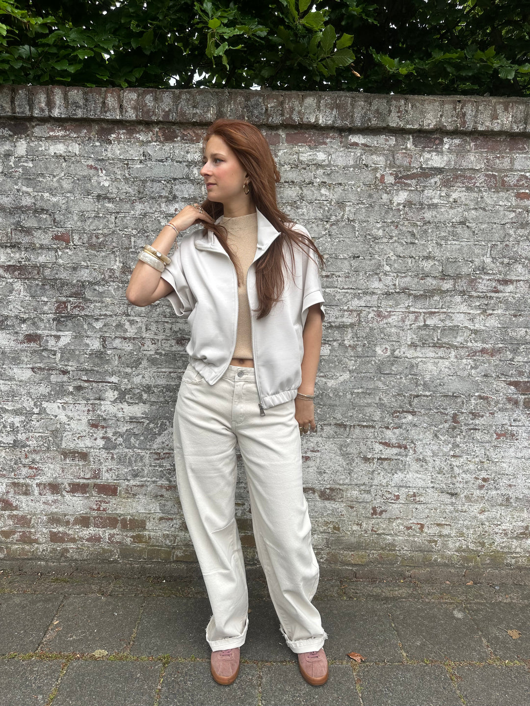 Barrel Jeans Beige