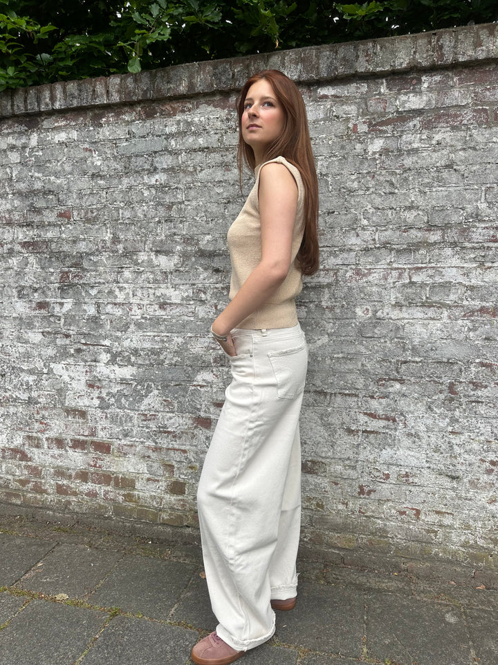 Barrel Jeans Beige