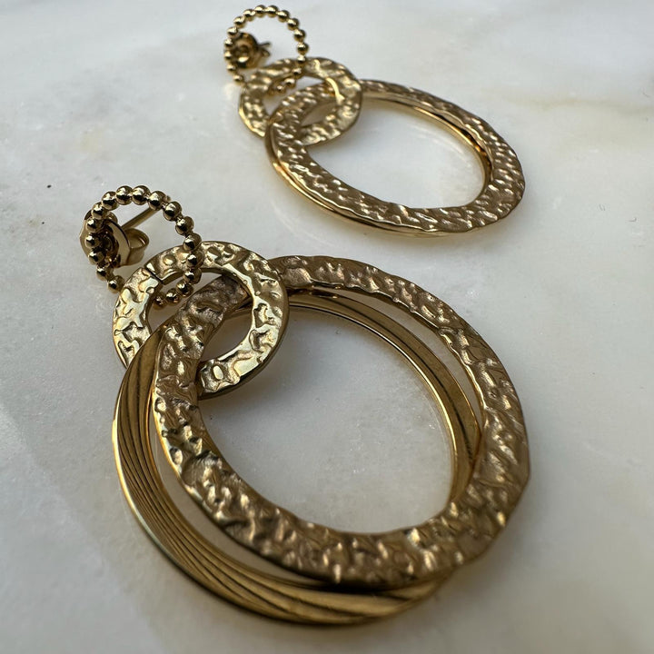 Triple Hoop Entwined Earring