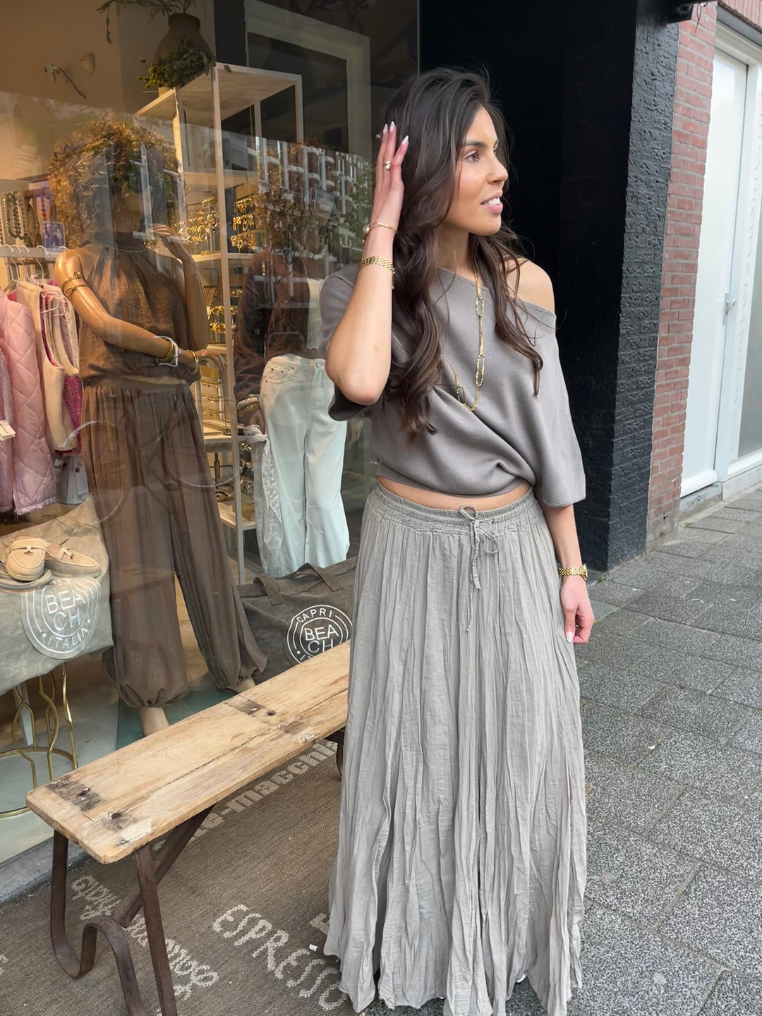 Maxi Plissé Skirt