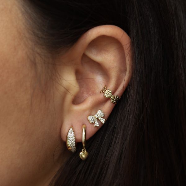 KARMA Tiny Heart Charm Hoops