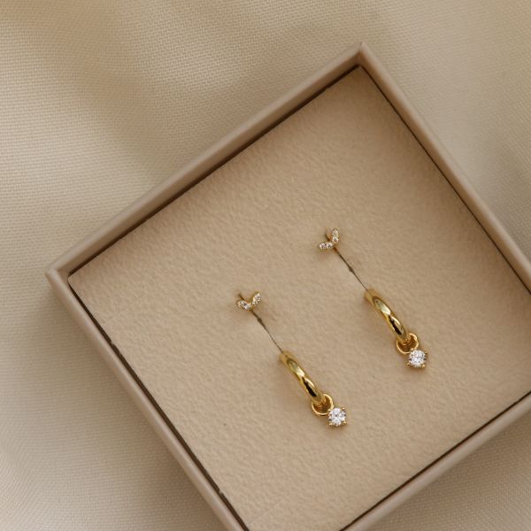KARMA Tiny Drop Zirconia Hoops