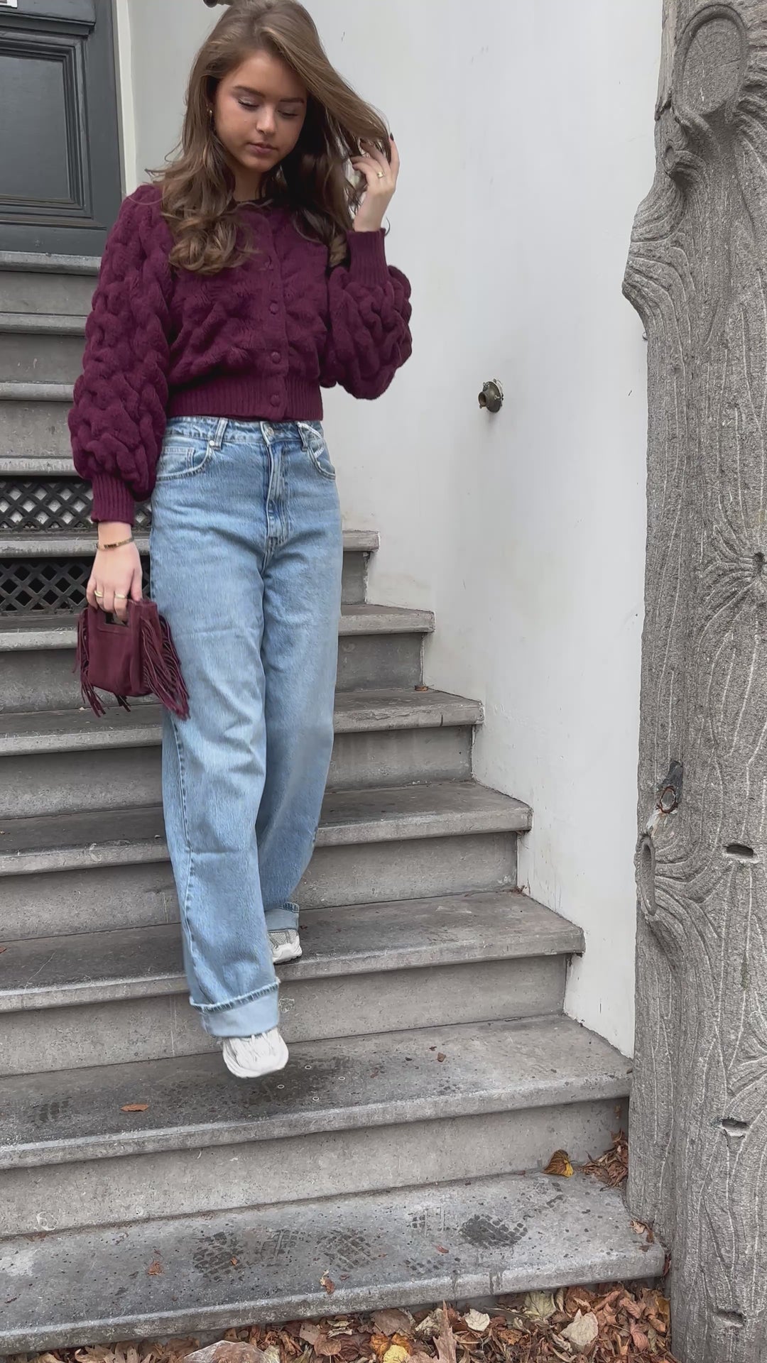 Berry Bubble Cardigan