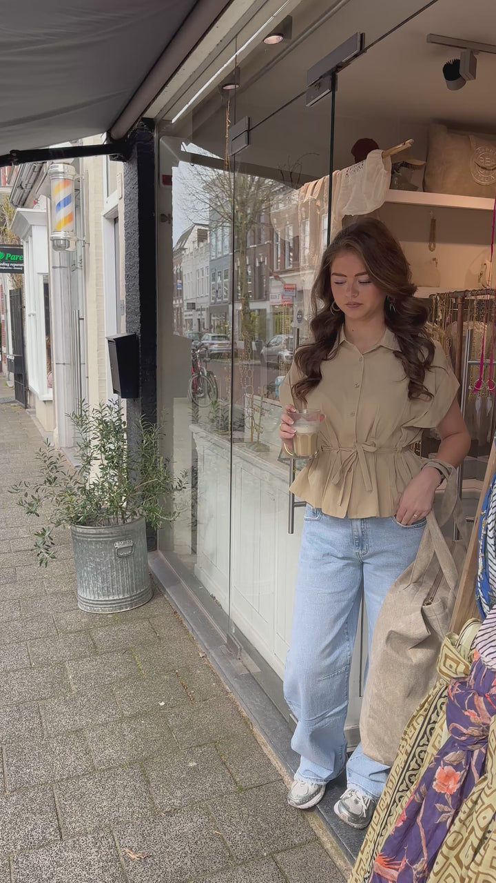 Short Sleeve Button Top