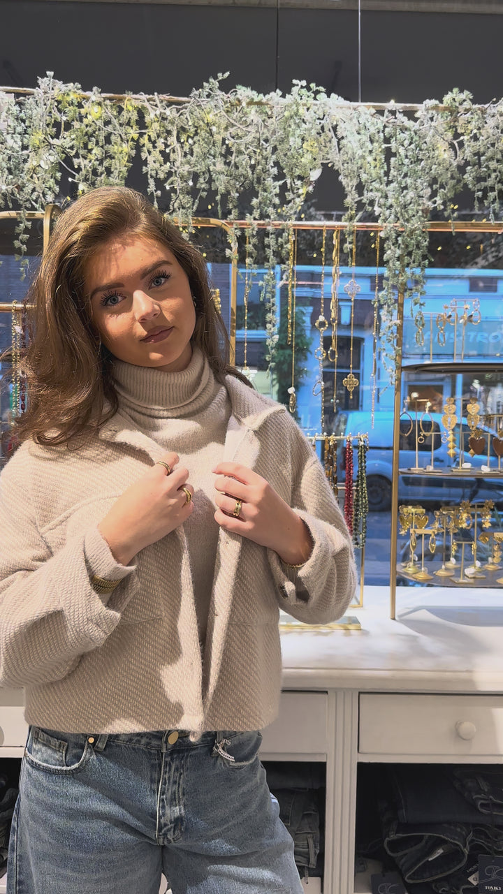 Beige Soft Knit Jacket