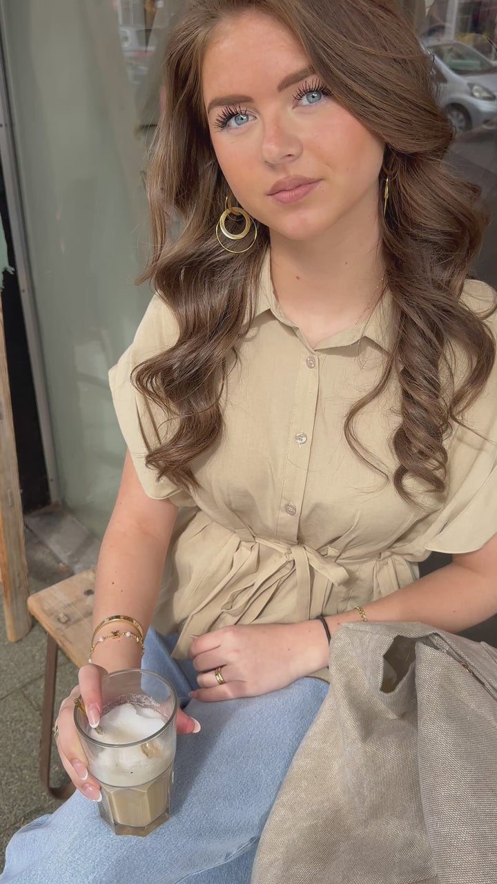 Short Sleeve Button Top